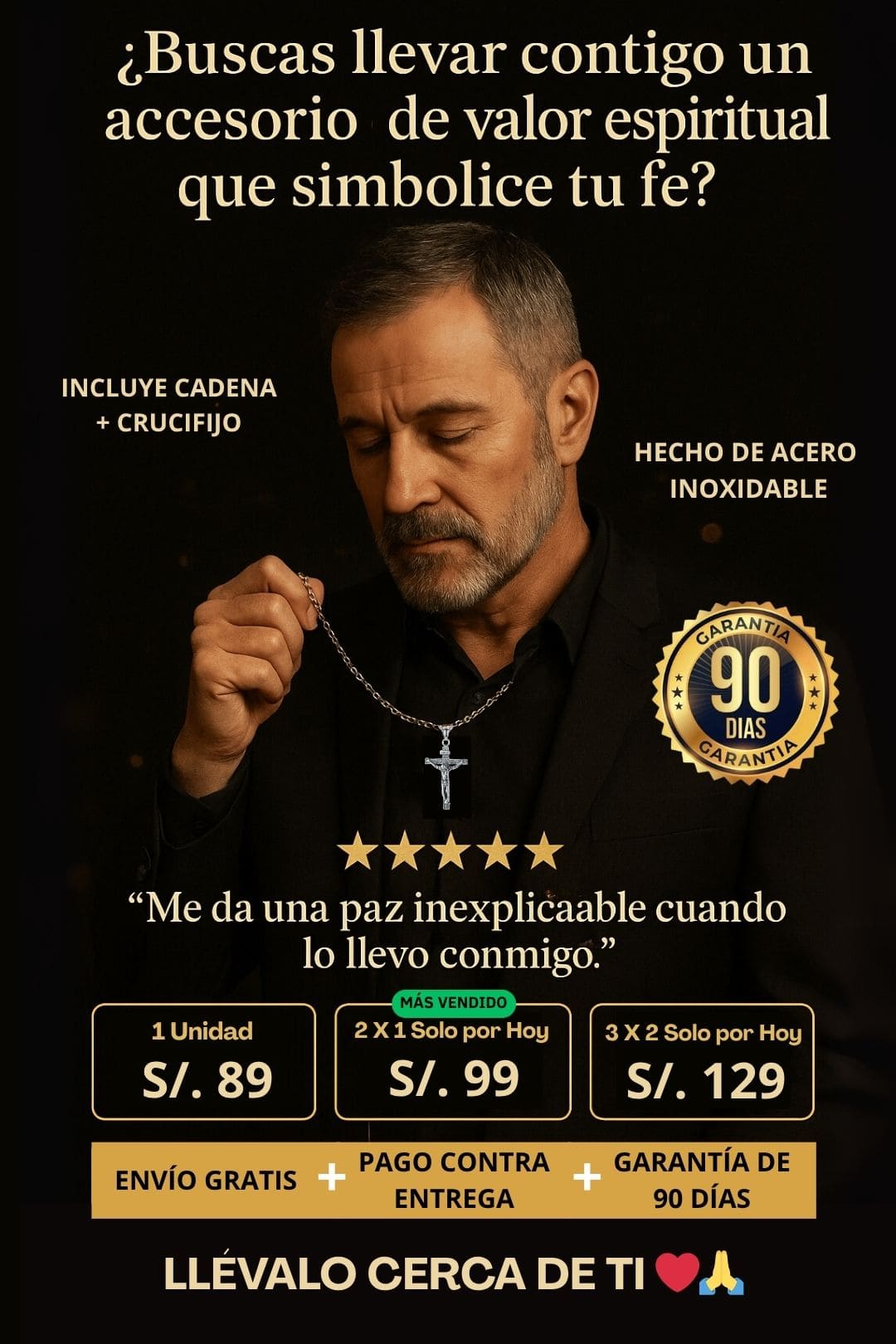 ✨ Novedoso Collar del Señor de Acero Inoxidable 🙏❤️