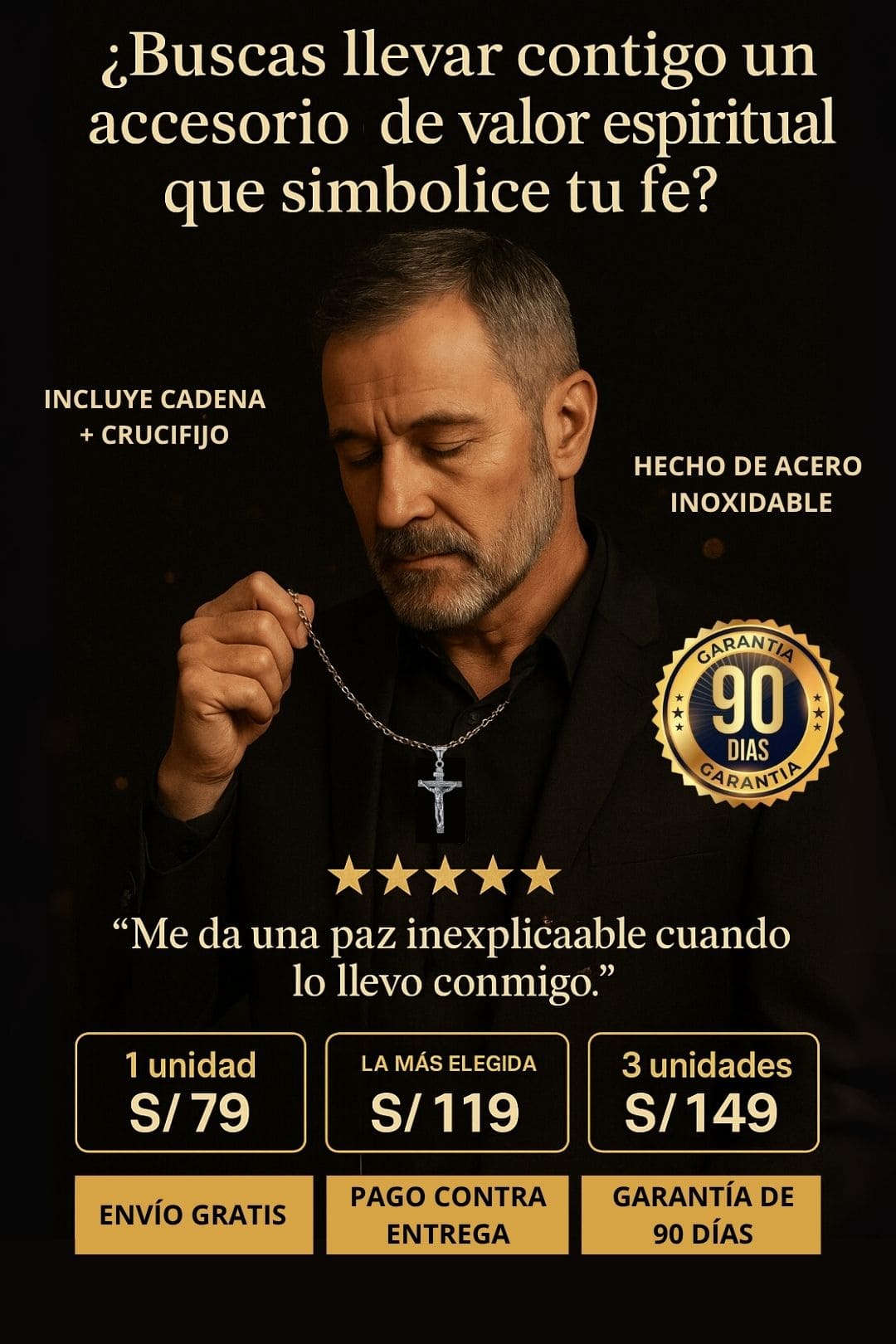 ✨ Novedoso Collar del Señor de Acero Inoxidable 🙏
